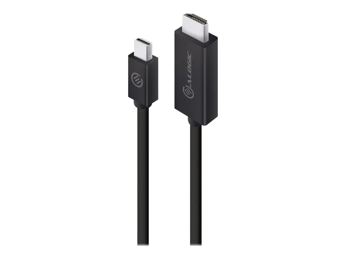 ALOGIC Elements Series - Adapterkabel - Mini DisplayPort männlich zu HDMI männlich - 2 m - Schwarz - 1080p-Unterstützung, unterstützt Stromversorgung