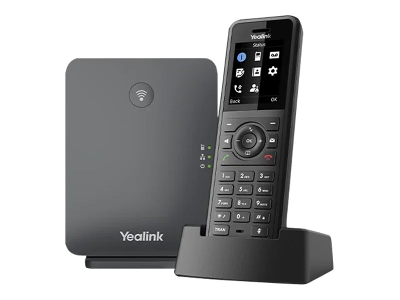 Yealink W77P, IP-Telefon, Schwarz, Kabelloses Mobilteil, Tisch/Wand, Staubresistent, Kratzresistent, Schockresistent, Spritzwassergeschützt, 50 m 1302027