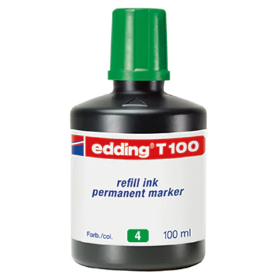edding Nachfüllflasche 4-T100004 für Permanentmarker 100ml grün edding Nachfüllflasche 4-T100004 für Permanentmarker 100ml grün