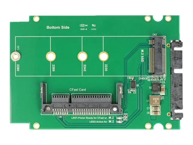 Delock Converter SATA 22 pin > 1 x M.2 / 1 x CFast - Speicher-Controller - M.2 - M.2 Card / CFast Card - 600 MBps - SATA 6Gb/s
