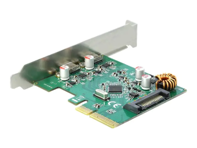 Delock PCI Express x4 Card to 2 x external SuperSpeed USB 10 Gbps (USB 3.1 Gen 2) USB Type-C female - USB-Adapter - PCIe 3.0 x4 Low-Profile - USB-C 3.1 Gen 2 x 2