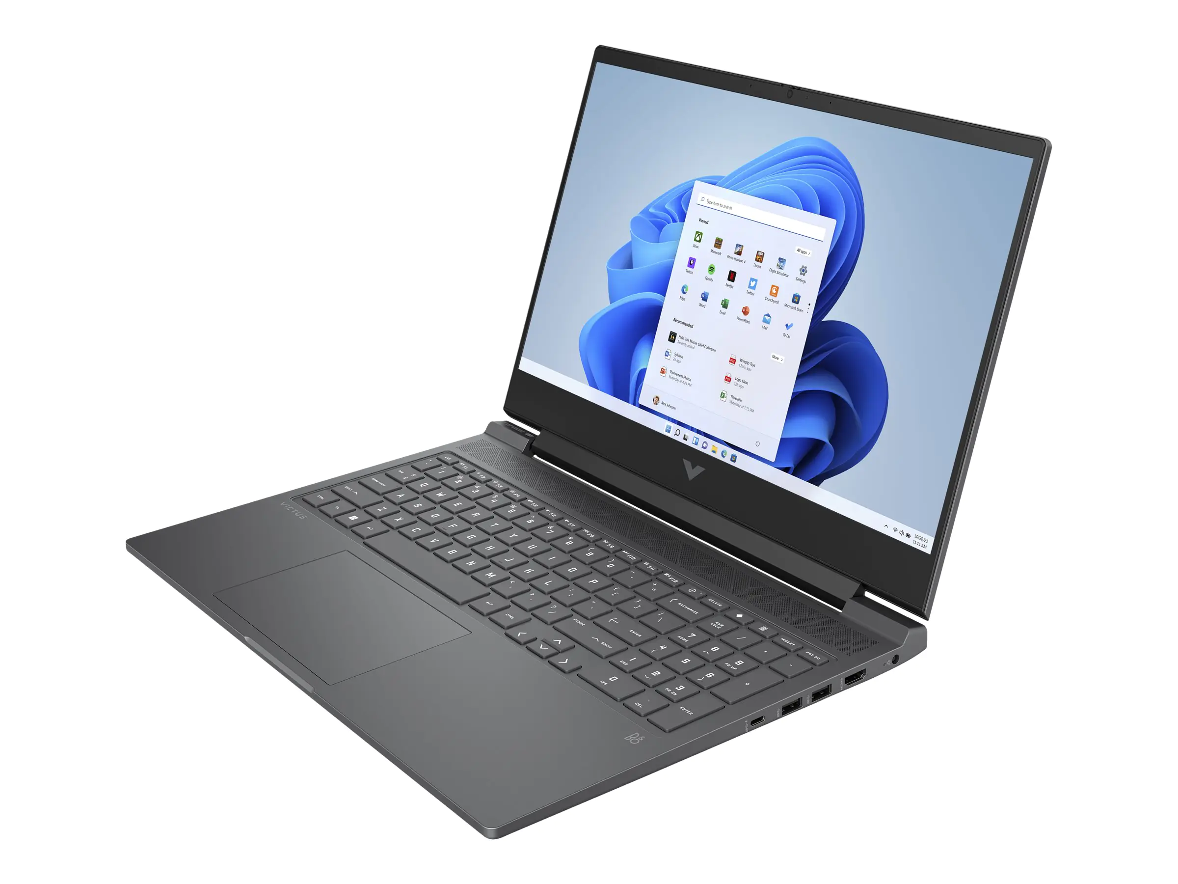 Victus by HP Laptop 16-r0354ng - Intel Core i5 13500H / 2.6 GHz - Win 11 Home - GeForce RTX 4050 - 16 GB RAM - 512 GB SSD NVMe, TLC - 40.9 cm (16.1") IPS 1920 x 1080 (Full HD) @ 144 Hz - Wi-Fi 6, Bluetooth - Mica Silver, Black Chrome (Logo) - kbd: Deutsch