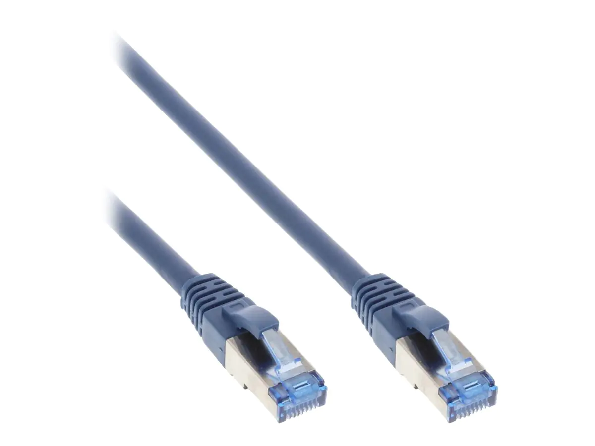 InLine - Patch-Kabel - RJ-45 (M) zu RJ-45 (M) - 15 m - SFTP, PiMF - CAT 6a - halogenfrei, geformt, ohne Haken - Blau