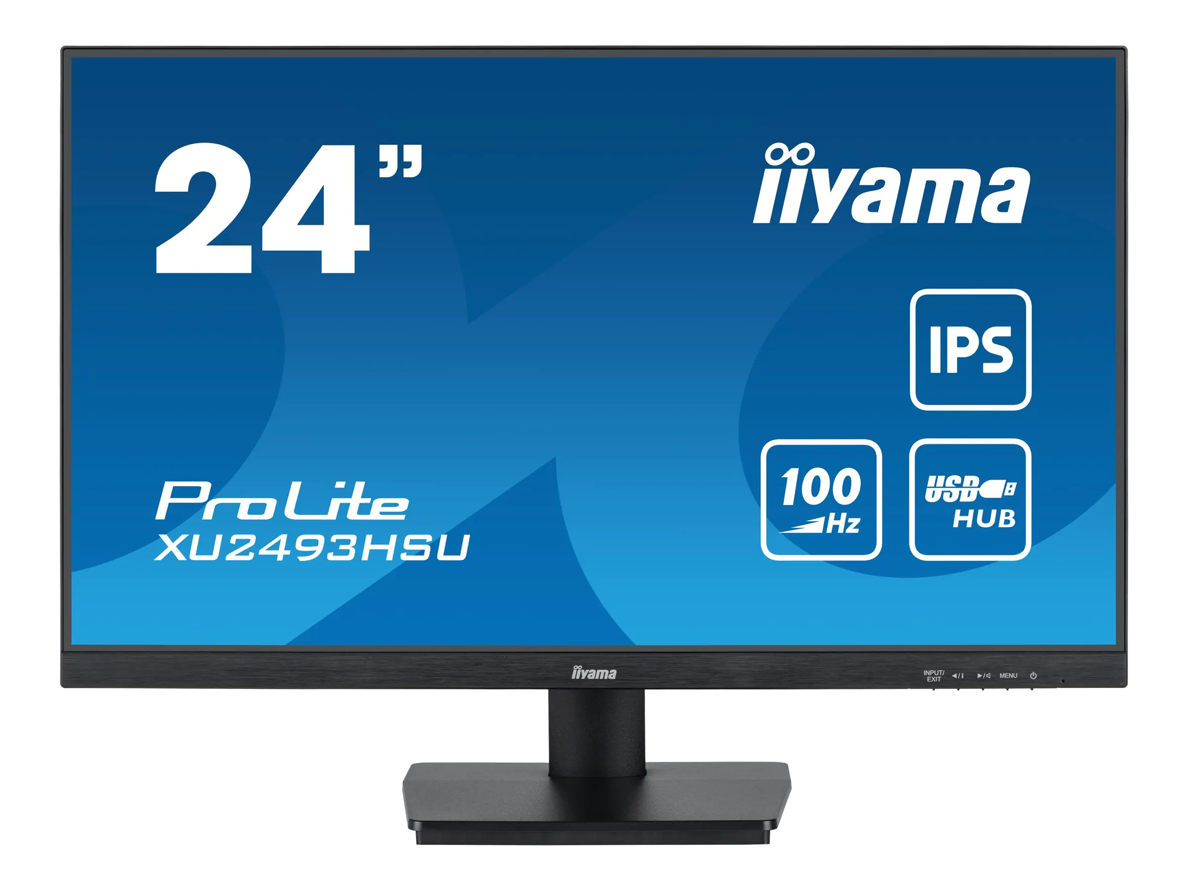 iiyama ProLite XU2493HSU-B6 - LED-Monitor - 61 cm (24") (23.8" sichtbar) - 1920 x 1080 Full HD (1080p) @ 100 Hz - IPS - 250 cd/m² - 1000:1 - 1 ms - HDMI, DisplayPort - Lautsprecher - mattschwarz