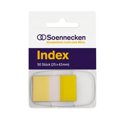 Soennecken Haftstreifen Index 5820 25x43mm 50Streifen Spender gelb Soennecken Haftstreifen Index 5820 25x43mm 50Streifen Spender gelb