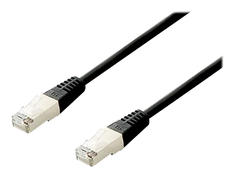 equip - Patch-Kabel - RJ-45 (M) zu RJ-45 (M) - 50 cm - S/FTP - CAT 6a - halogenfrei, verseilt - Schwarz