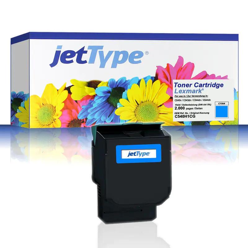 jetType Toner kompatibel zu Lexmark C540H1CG cyan 2.000 Seiten 1 Stück