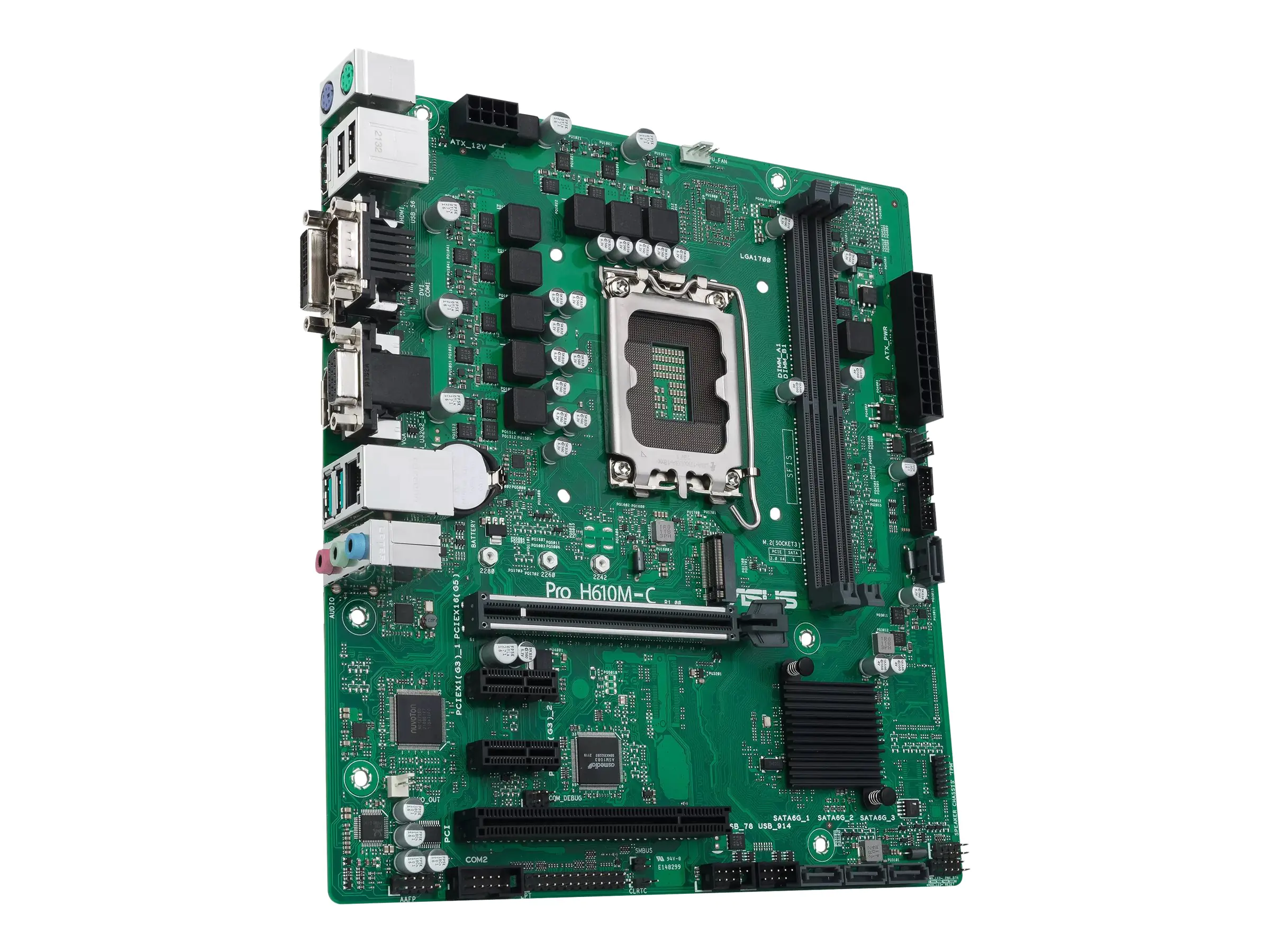 ASUS Pro H610M-C-CSM - Motherboard - micro ATX - LGA1700-Sockel - H610 Chipsatz - USB 3.2 Gen 1, USB 3.2 Gen 2 - Gigabit LAN - Onboard-Grafik (CPU erforderlich) - HD Audio (8-Kanal)