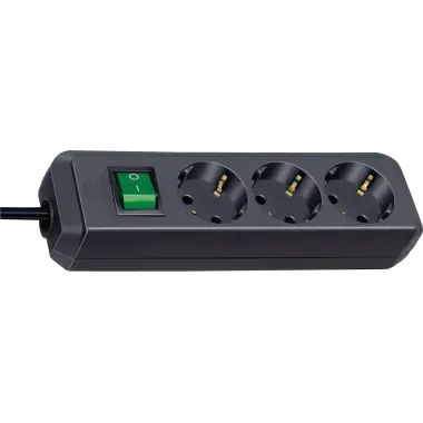 brennenstuhl Eco-Line - Steckdosenleiste - Ausgangsanschlüsse: 3 - 3 m Schnur - Schwarz brennenstuhl Eco-Line - Steckdosenleiste - Ausgangsanschlüsse: 3 - 3 m Schnur - Schwarz