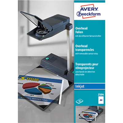 Avery Zweckform Inkjetfolie 2504 Sensor kurz glasklar 50 St./Pack. Avery Zweckform Inkjetfolie 2504 Sensor kurz glasklar 50 St./Pack.