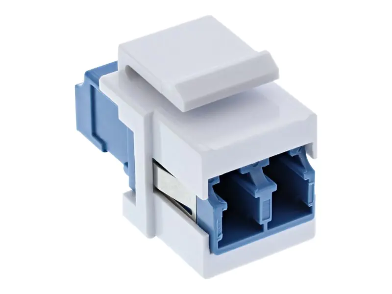 InLine - Modulare Einrastanlagenplatte (Kupplung) - LC SM X 2 - Weiß mit blauem Innengehäuse