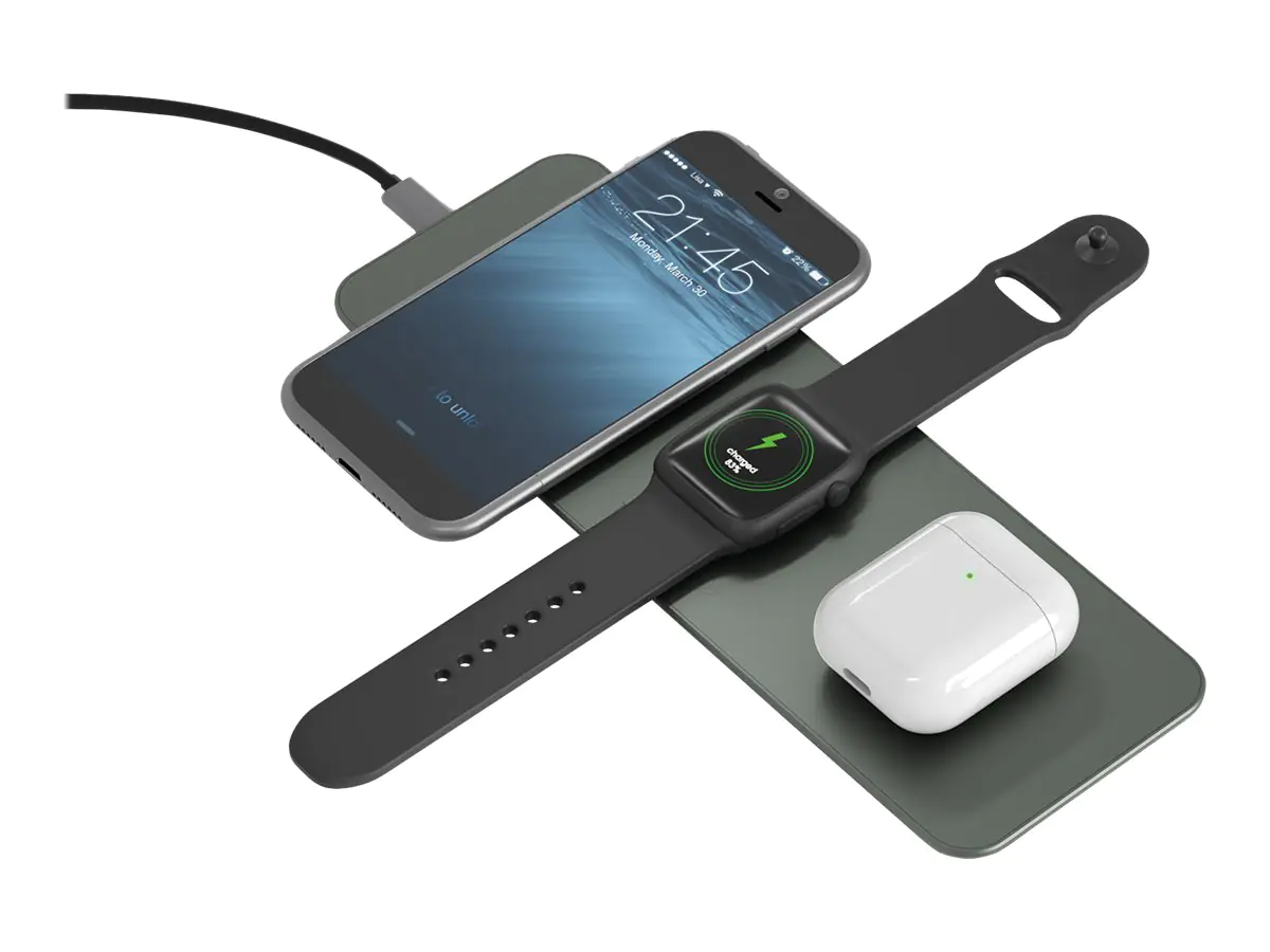 TerraTec ChargeAIR All green - Kabelloses Ladegerät + AC-Netzteil - 10 Watt - 1.2 A - für Apple AirPods (1. Generation, 2. Generation) 326445