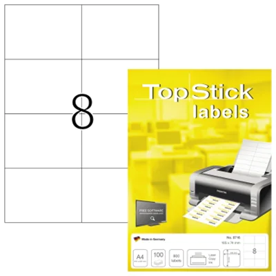 Etikett TopStick 8716 105x74mm weiß 800 St./Pack. Etikett TopStick 8716 105x74mm weiß 800 St./Pack.