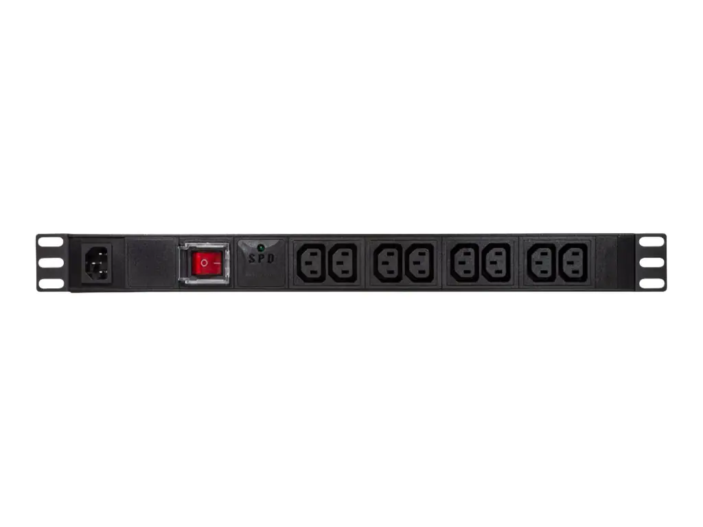 LogiLink Stromverteilungseinheit (Rack - einbaufähig) - Wechselstrom 250 V - 2500 Watt - Eingabe, Eingang IEC 60320 C14 - Ausgangsanschlüsse: 8 (8x IEC 60320 C13) PDU8A02