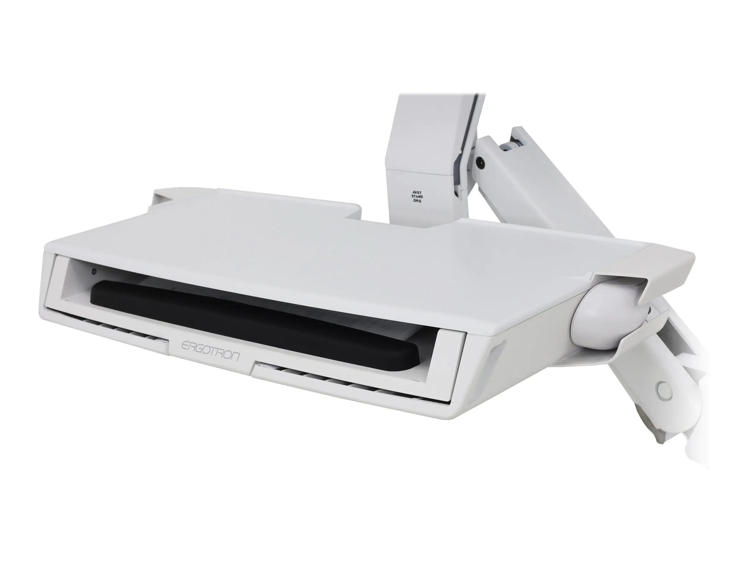 Ergotron - Befestigungskit (Maushalterung, Handgelenkkissen, Barcode-Scanner-Halter, VESA-Adapter, Wandmontagehalterung, Tastatur-Tablett, flache horizontale Basisoberfläche, einstellbarer Monitorarm, Schienenmontage Halterungsset, Mausablage zum Herauszi