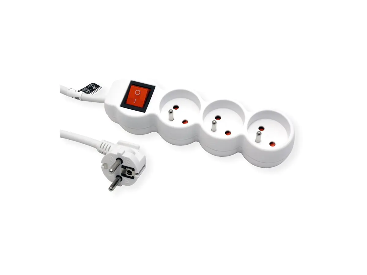 ROTRONIC-SECOMP VALUE - Steckdosenleiste - Wechselstrom 250 V - 3600 Watt - Eingabe, Eingang Typ F/E - Ausgangsanschlüsse: 3 (3 x CEE 7/5) 19.99.0961