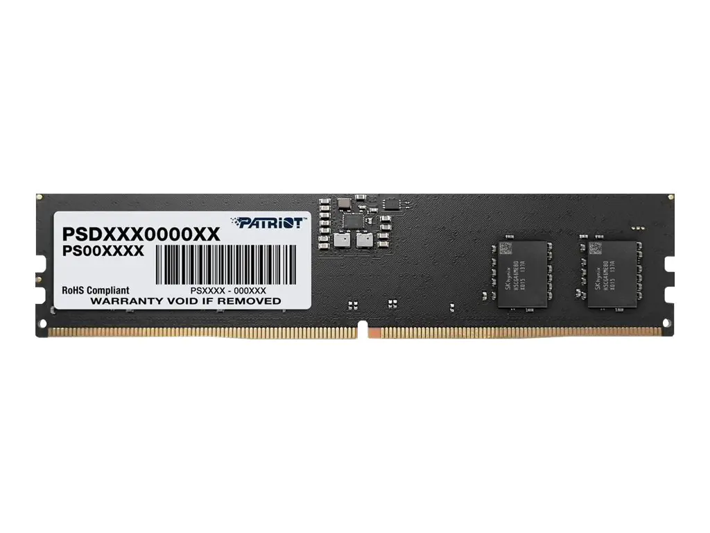 Patriot Signature Line - DDR5 - Modul - 8 GB - DIMM 288-PIN - 4800 MHz / PC5-38400 - CL40 - 1.1 V - ungepuffert - on-die ECC - Schwarz