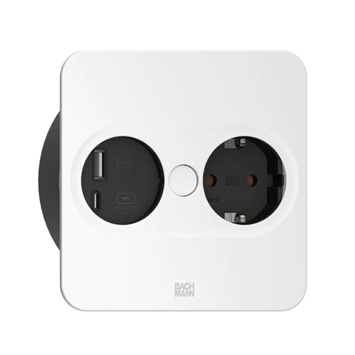 Bachmann TWIST 2 1xUTE 1xUSB A/C 0.2m GST18 silber eckig