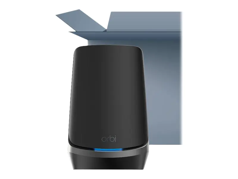Netgear Orbi RBKE963B - WLAN-System (Router, 2 Extender) - bis zu 604 m² - Netz - 10 GigE, 2.5 GigE, 802.11ax (Wi-Fi 6E) - 802.11a/b/g/n/ac/ax (Wi-Fi 6E) - Multi-Band
