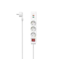Hama Steckdosenleiste 3-fach USB-C/A 18W PD/QC Schalter Flachst. 1.4 m - Steckdosenleiste