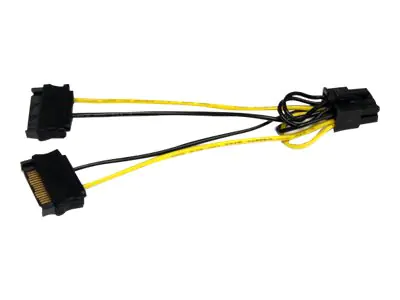 StarTech.com 15cm SATA Strom auf 8 pin PCI Express Grafikkarten Stromkabel - PCIe Y-Kabel Adapter - Stromkabel - SATA-Stromstecker (M) SATPCIEX8ADP