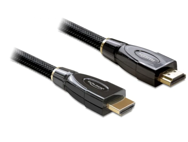 Delock High Speed HDMI with Ethernet - HDMI-Kabel mit Ethernet - HDMI männlich zu HDMI männlich - 2 m - Anthrazit