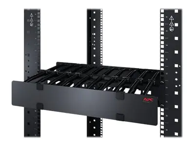 APC Horizontal Cable Manager Single-Sided with Cover - Rack-Kabelführungsplatte mit Abdeckung - Schwarz - 1U - für P/N: SMTL1000RMI2UC, SMX1000C, SMX1500RM2UC, SMX1500RM2UCNC, SMX750C, SMX750CNC