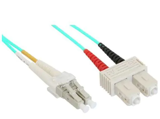 InLine - Patch-Kabel - SC multi-mode (M) zu LC Multi-Mode (M) - 35 m - Glasfaser - Duplex - 50/125 Mikrometer - OM3 - halogenfrei