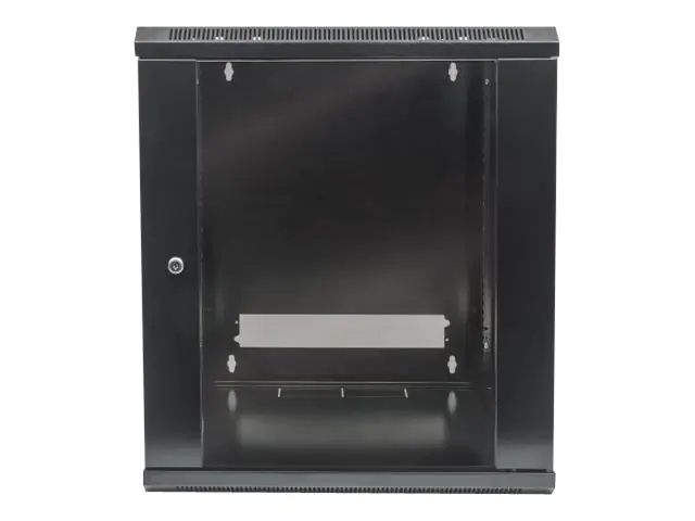 Intellinet Network Cabinet, Wall Mount (Standard), 15U, Usable Depth 260mm/Width 510mm, Black, Flatpack, Max 60kg, Metal & Glass Door, Back Panel, Removeable Sides,Suitable also for use on desk or floor, 19",Parts for wall install (eg screws/rawl