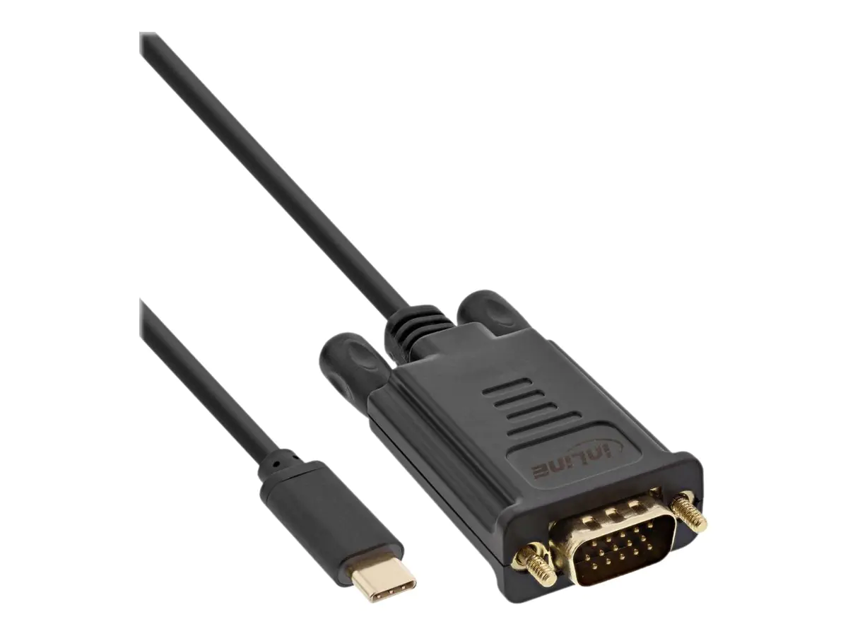 InLine - Adapterkabel - 24 pin USB-C (M) zu HD-15 (VGA) (M) - USB 3.1 Gen 1 / Thunderbolt 3 / DisplayPort 1.2 - 2 m - Schwarz