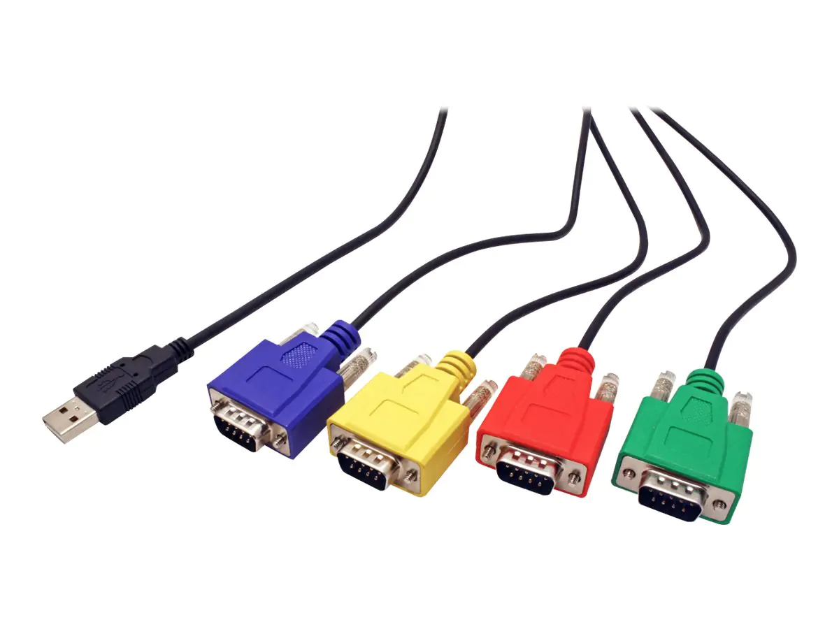 Roline - Serieller Adapter - USB 2.0 - RS-232 x 4 - Schwarz