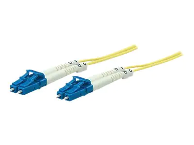 Intellinet Fibre Optic Patch Cable, OS2, LC/LC, 5m, Yellow, Duplex, Single-Mode, 9/125 Âµm, LSZH, Fiber, Lifetime Warranty, Polybag - Patch-Kabel - LC Single-Modus (M) bis LC Single-Modus (M) - 5 m - Glasfaser - Duplex - 9/125 Mikrometer - OS2 - halogenfr