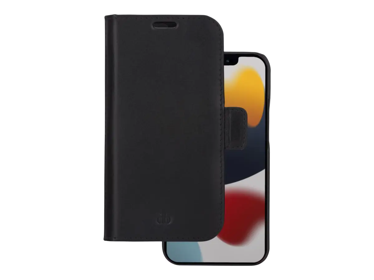 dbramante1928 Lynge - Flip-Hülle für Mobiltelefon - genarbtes Leder - Schwarz - für Apple iPhone 13 Pro Max