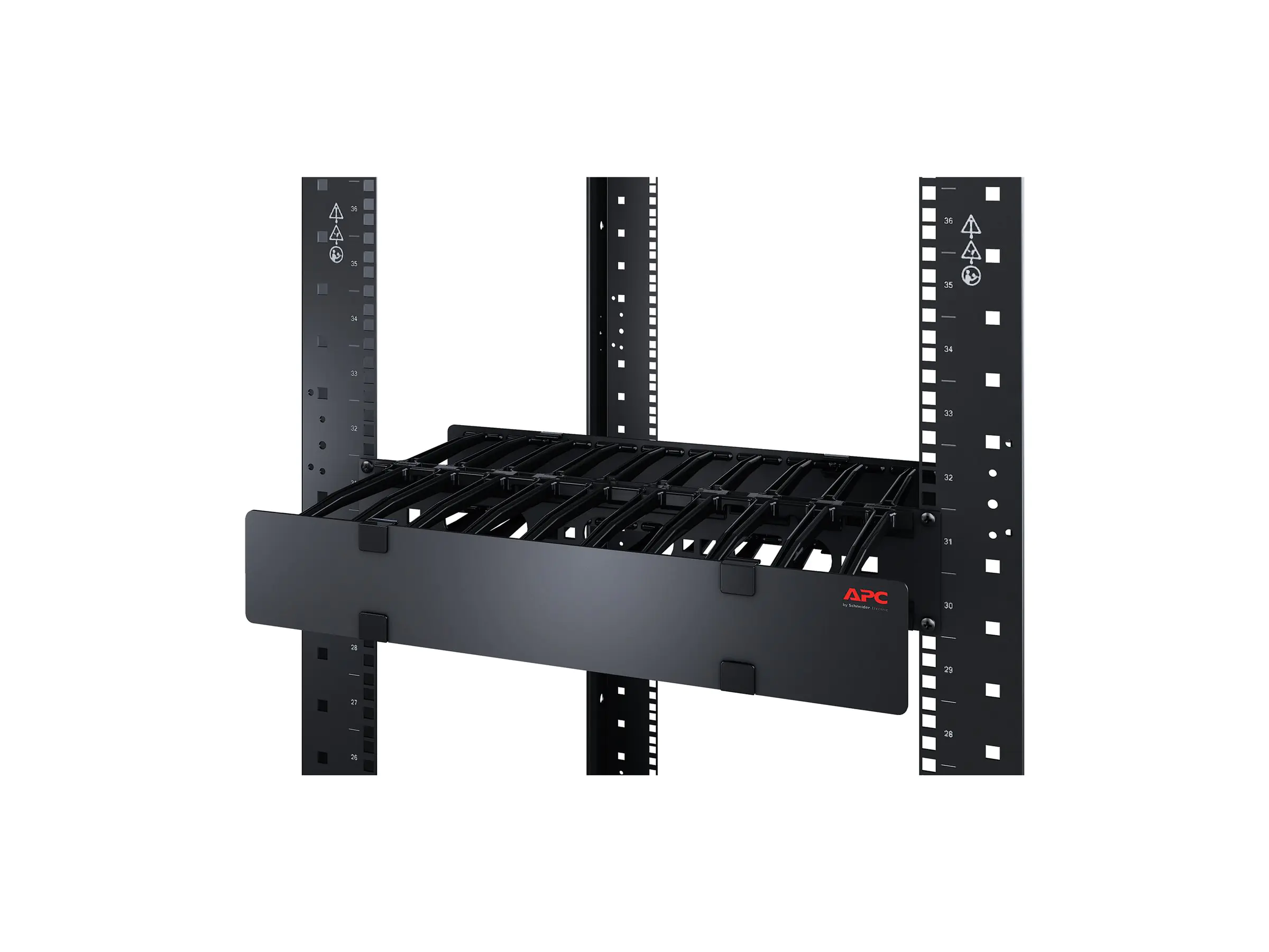 APC Horizontal Cable Manager Single-Sided with Cover - Rack - Kabelführungssatz - Schwarz - 1U - 48.3 cm (19") AR8602A