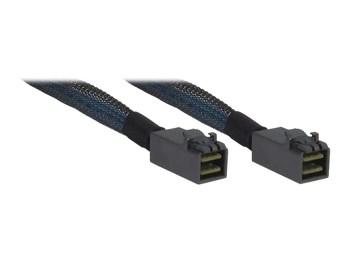 Inter-Tech - Internes SAS-Kabel - SAS 12Gbit/s - 4x Mini SAS HD (SFF-8643) zu 4x Mini SAS HD (SFF-8643) - 1 m - Schwarz/Blau