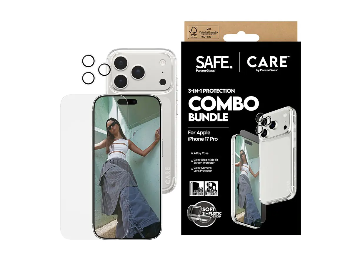 PanzerGlass CARE by PanzerGlass - 3-in-1 Protection Combo Bundle - hintere Abdeckung für Mobiltelefon - Polycarbonat, Thermoplastisches Polyurethan (TPU) CR40572