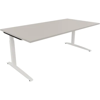 Schreibtisch Kufe Einzels. Quadrat B2000xT1000xH650-850 ws/Lichtgrau