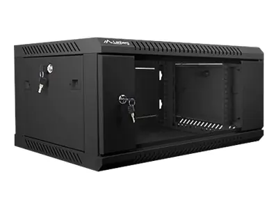 Lanberg Schrank Netzwerkschrank - geeignet für Wandmontage - Schwarz, RAL 9004 - 4U - 48.3 cm