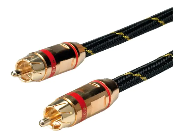 Roline Gold - Audiokabel - RCA männlich zu RCA männlich - 5 m - abgeschirmt - Schwarz, Gold
