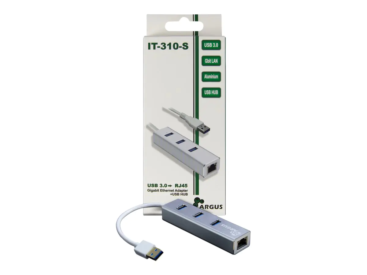 Argus IT-310-S - Hub - 3 x SuperSpeed USB 3.0 + 1 x 10/100/1000 - Desktop Argus IT-310-S - Hub - 3 x SuperSpeed USB 3.0 + 1 x 10/100/1000 - Desktop