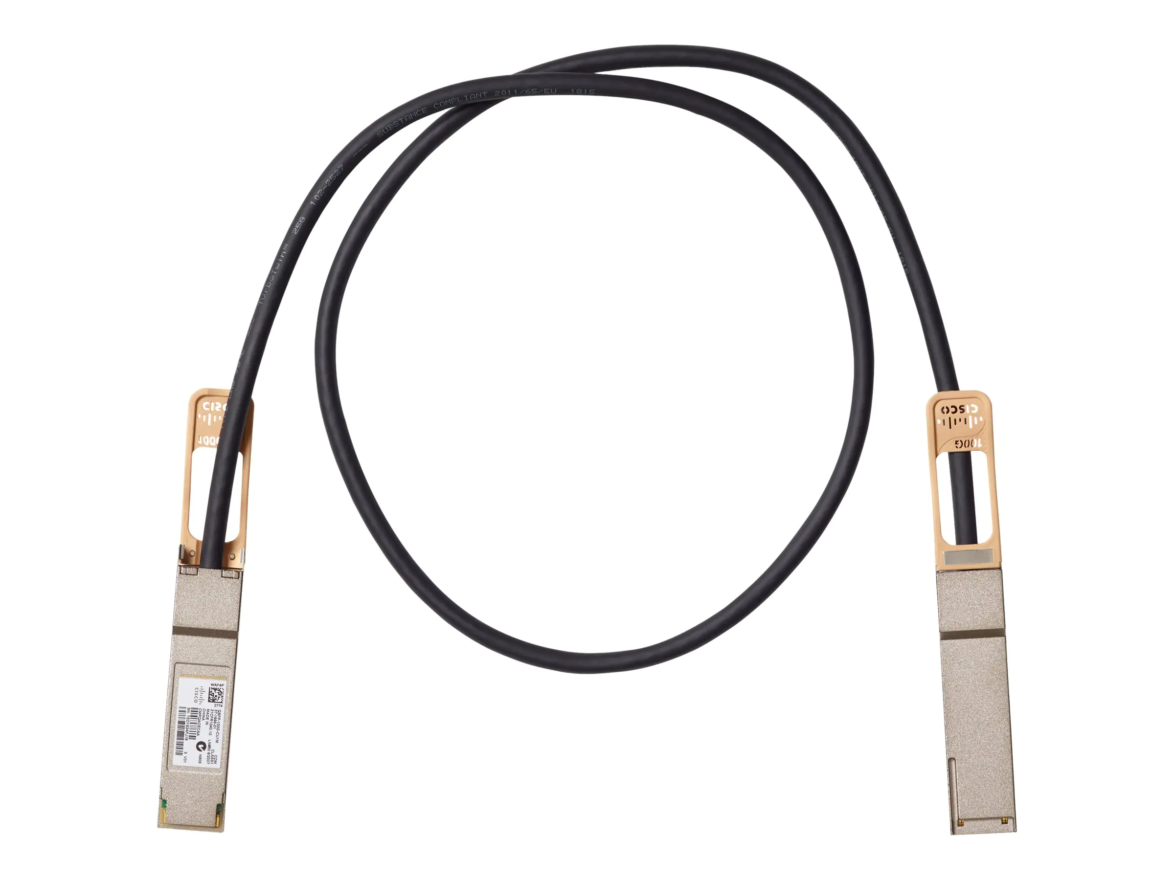 Cisco 100GBASE-CR4 Passive Copper Cable - Direktanschlusskabel - QSFP bis QSFP - 2 m - twinaxial - passiv - für P/N: N9K-C93180YC-EX-24, N9K-C9336C-FX2-OR, NCS-55A1-24H-TRK, NCS-55A1-36H-SE-B