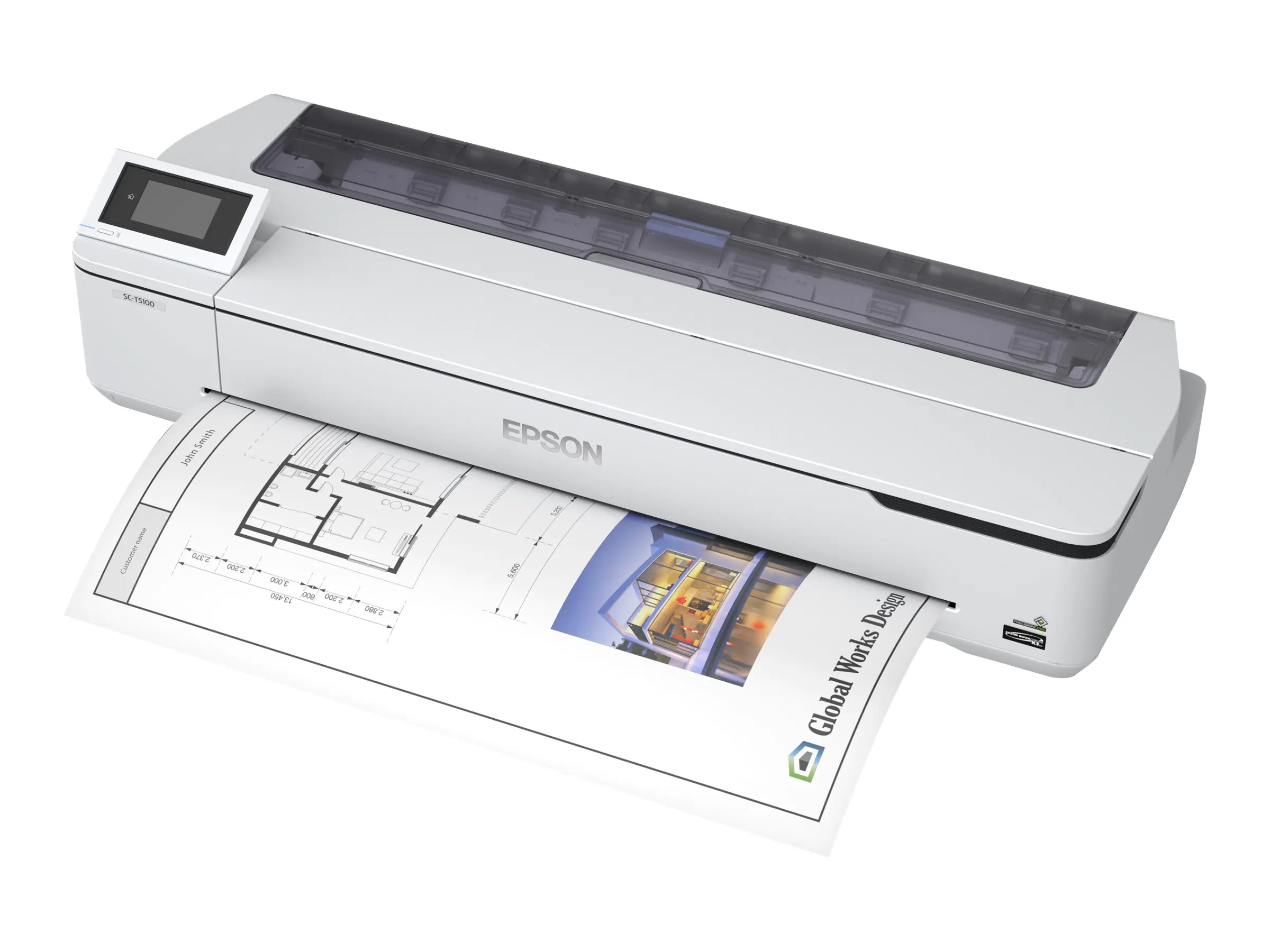 Epson SureColor SC-T5100N - 914 mm (36") Großformatdrucker - Farbe - Tintenstrahl - Rolle (91,4 cm) - 2400 x 1200 dpi - Gigabit LAN, Wi-Fi(n), USB 3.0 - cutter