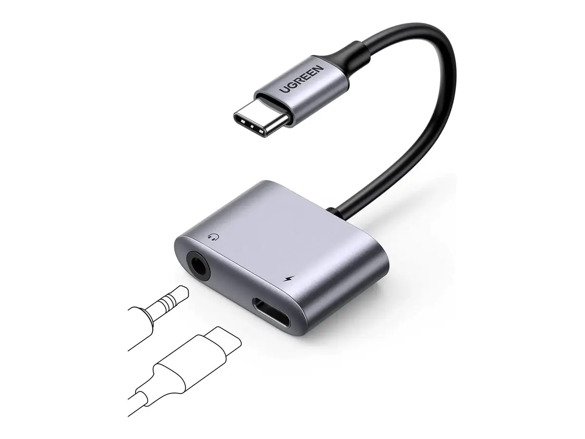 Ugreen USB-C zu Kopfhöreranschluss / Ladeadapter - 24 pin USB-C männlich zu 24 pin USB-C, 3,5-mm-K