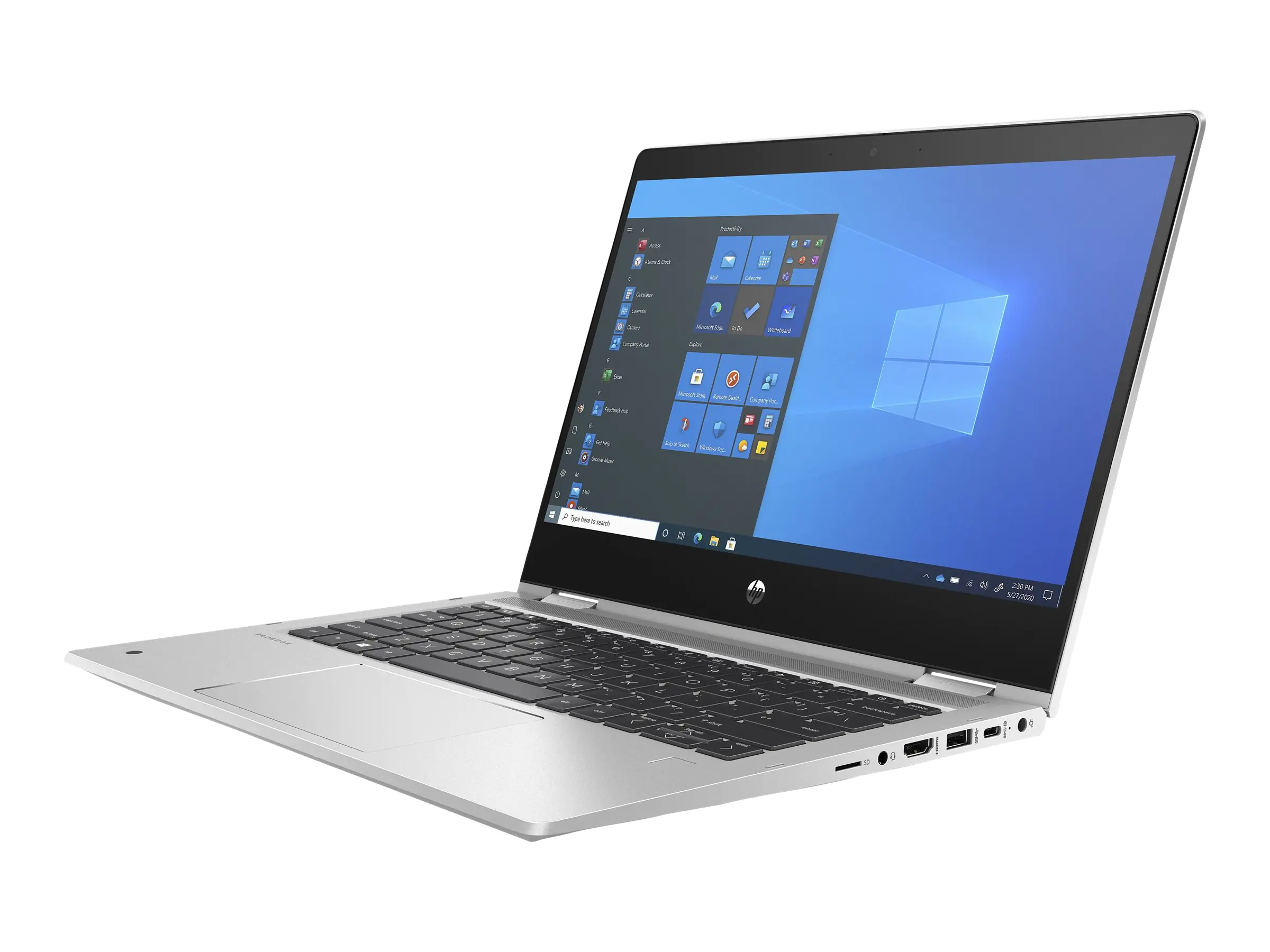 HP ProBook x360 435 G8 Notebook - Flip-Design - AMD Ryzen 5 5600U / 2.3 GHz - Win 10 Pro 64-Bit - Radeon Graphics - 16 GB RAM - 512 GB SSD NVMe, HP Value - 33.8 cm (13.3") IPS Touchscreen 1920 x 1080 (Full HD) - Wi-Fi 5 - Pike Silver Aluminium - kbd: Deut