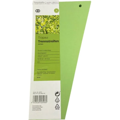 Soennecken Trennstreifen oeco 1433 12,5/6,5x24cm grün 100St. Soennecken Trennstreifen oeco 1433 12,5/6,5x24cm grün 100St.