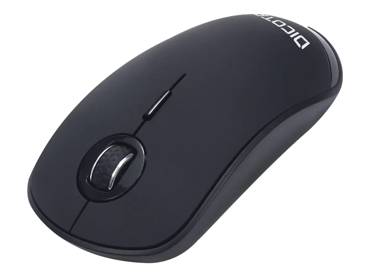 DICOTA Silent - V2 - Maus - rechts- und linkshändig - optisch - 3 Tasten - kabellos - 2.4 GHz - kabelloser Empfänger (USB) - Schwarz DICOTA Silent - V2 - Maus - rechts- und linkshändig - optisch - 3 Tasten - kabellos - 2.4 GHz - kabelloser Empfänger (USB) - Schwarz
