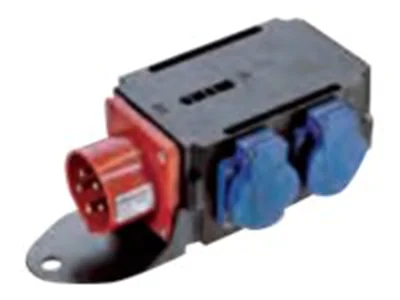 Bachmann CEE adapter - Stromverteilungseinheit - Wechselstrom 400 V - Ausgangsanschlüsse: 3 (3 x Stromversorgung) - Deutschland