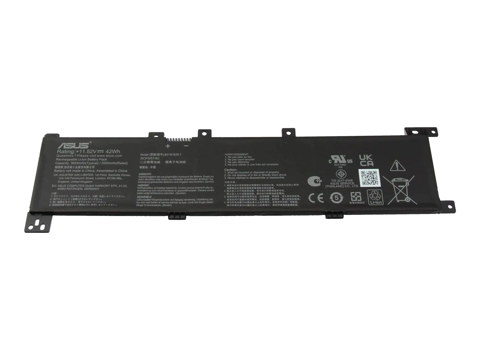 ASUS 0B200-02560000, Akku, ASUS, Notebook X Series X705FD Notebook X Series X705FN Notebook X Series X705MA Notebook X Series...