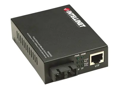 Intellinet Fast Ethernet Media Converter, 10/100Base-Tx to 100Base-Fx (SC) Multi-Mode, 2 km (1.24 mi) - Medienkonverter - 100Mb LAN - 10Base-T, 100Base-FX, 100Base-TX - RJ-45 / SC multi-mode - bis zu 2 km - 1310 nm