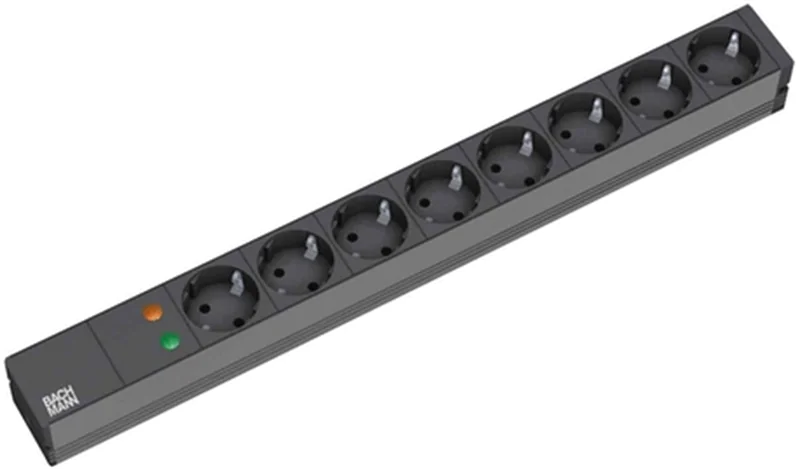 Bachmann IT PDU Basic - Steckdosenleiste (Rack - einbaufähig) - Wechselstrom 230 V - Eingabe, Eingang CEE 7/7 - Ausgangsanschlüsse: 8 (CEE 7/3) - 1U - 48.3 cm (19") - 2 m Schnur - Schwarz Bachmann IT PDU Basic - Steckdosenleiste (Rack - einbaufähig) - Wechselstrom 230 V - Eingabe, Eingang CEE 7/7 - Ausgangsanschlüsse: 8 (CEE 7/3) - 1U - 48.3 cm (19") - 2 m Schnur - Schwarz